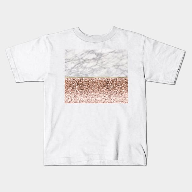 Warm chromatic - white marble Kids T-Shirt by marbleco